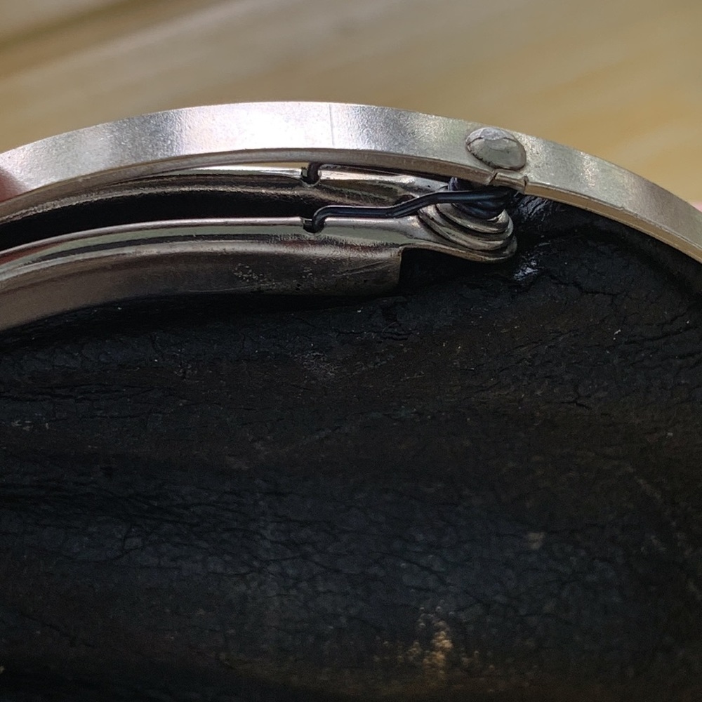 Cesare Piccini || Vintage Made in Italy Black Leather Silver Sphere Coin Purse - Picture 11 of 17